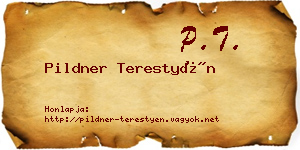Pildner Terestyén névjegykártya